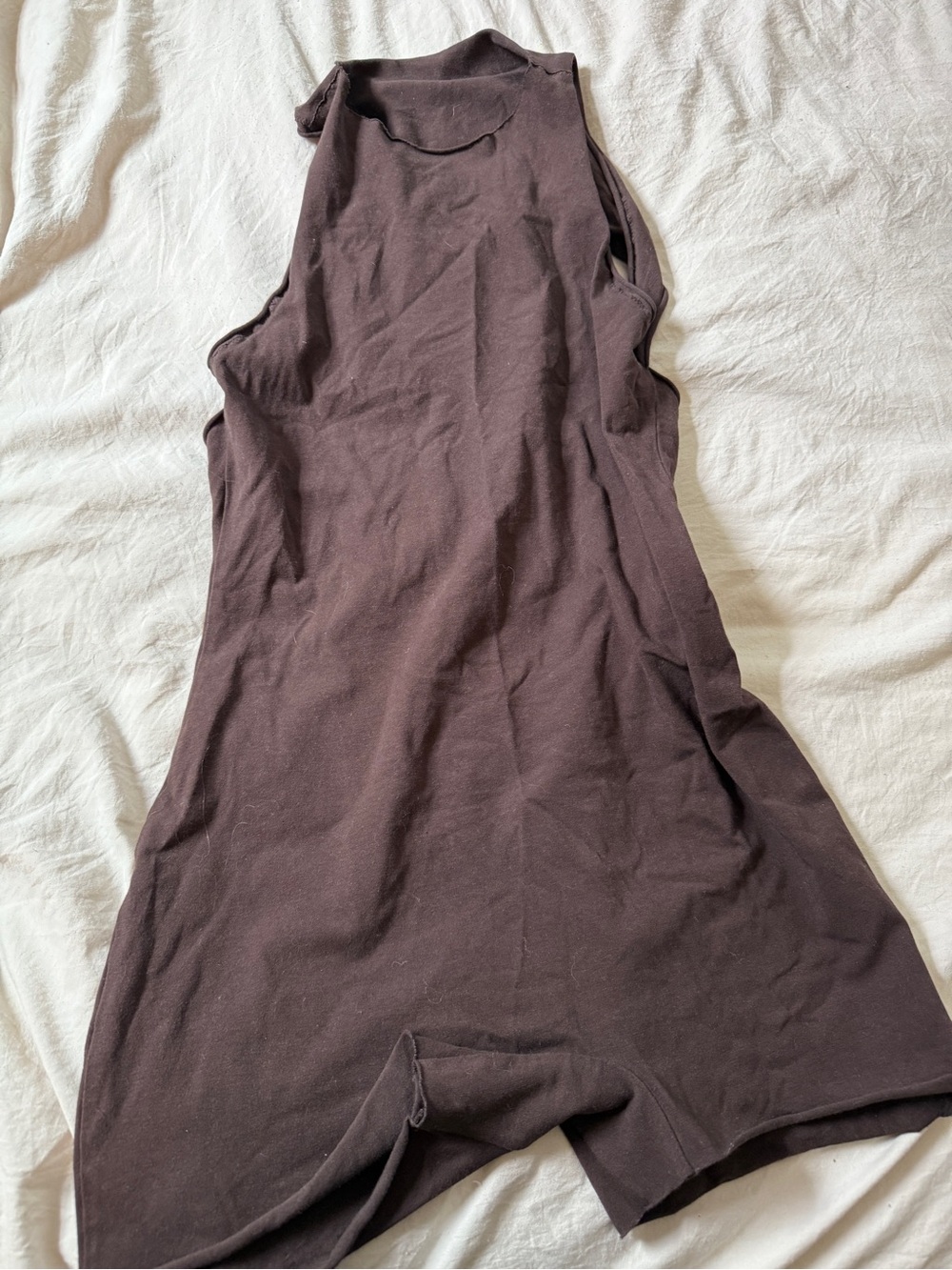 Raw edge onesie skims